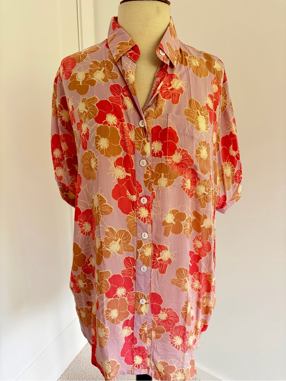 CHARLIE BLOUSE IN KOʻOLOA ʻULA LAVENDER - XS